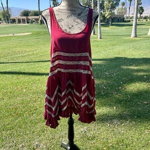 Intimately Free People Rust Starstruck lace Slip Dress Small Boho Festival chic